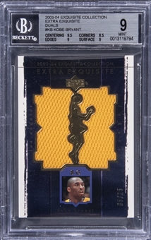 2003-04 UD "Exquisite Collection" Extra Exquisite Duals #KB Kobe Bryant Patch Card (#05/25) - BGS MINT 9